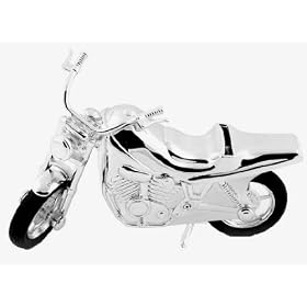 Christening Gifts. Silverplated Motorbike Money Box