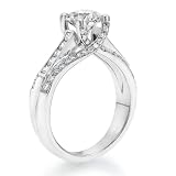 Diamond Engagement Ring in 14K Gold / White - IGI Certified, Round, 2.10 Carat, F Color, VVS2 Clarity