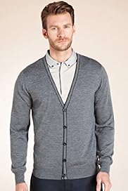 2 Longer Autograph Pure Wool V Neck Tipped Cardigan