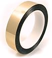 CS Hyde Metalized Mylar Tape with Acrylic Adhesive, 2.2mm Thick, Gold Color, 0.5" x 72 yds
