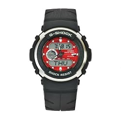 Casio Men's G300-4 G-Shock Red Dial Shock Resistant Watch