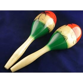 Pair of wooden maracas