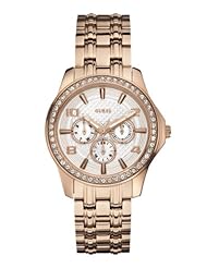 GUESS Womens U0147L3 Polished Glamour Rose Gold-Tone Watch