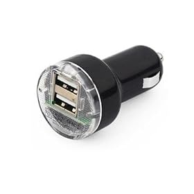 TM 1A 12V-24V High Power Universal Twin Dual Mini Micro USB Car Charger Travel Adapter Plug for Apple iPhone iPad iPod MP3 Player PSP Nintendo DS SatNav Mobile Phone (Black) - New 2012 Edition