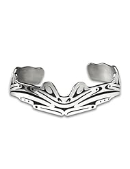 Sterling Silver Seven Frogs Northwest Coast Native American Bracelet. Made in USA.