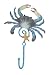 Regal Gift Blue Crab Metal Single Wall Hook Key Rack