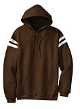Sport-Tek - Pullover Hooded Sweatshirt with Mesh Arm Stripe. F261 - XX-Large - Brown / White