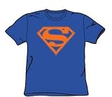 Superman - Blue & Orange Shield - Adult Royal Blue T-Shirt For Men