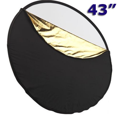Opteka 43 5-in-1 Collapsible Disc Reflector, Translucent, White, Black, Silver, Gold, with Carrying Case