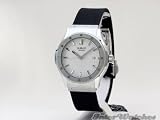 HUBLOT Classic Elegant Quartz Date Mens Watch in Steel, Black Rubber Strap, With BOX & PAPERS 1525.405.1