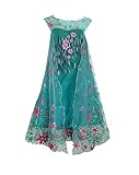 American Vogue ANNA ELSA FROZEN FEVER Girl's Birthday Dress Costume (5-6 Years, Green)