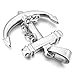 INBLUE Men's Stainless Steel Pendant Necklace Silver Tone Anchor Nautical -with 23 Inch Chain