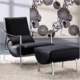 Bontempi Casa Set of: 1ATU000101 and 1AMI000101 Atul Armchair with Amit Ottoman