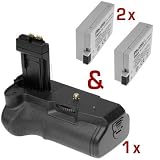 Produkt-Bild: Batteriegriff & 2 Akkus f&uuml;r Canon EOS 550D - ersetzt BG-E8, LP-E8 in Originalqualit&auml;t! Battery Pack