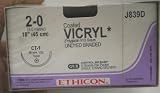J839D: 2-0 Ethicon Vicryl Polyglactin 18 910 Suture (box of 12)