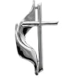 14K White Gold Methodist Cross Pin