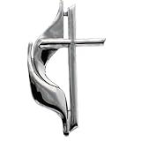 14K White Gold Methodist Cross Pin