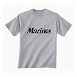 Marines Short Sleeve T-Shirt - Authentic Military Style Physical Training T-Shirt in gray