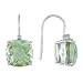 10K White Gold .02 ctw Diamond and Green Amethyst Earrings