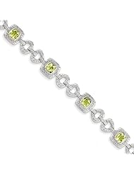 Sterling Silver Diamond & Peridot Bracelet