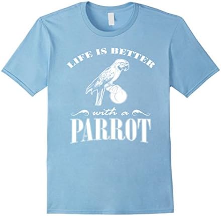Men's parrot hawaiian shirt, Life is better with a Parrot shirt XL Baby Blue