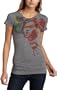 Harajuku Lovers Junior's Water Baby T-Shirt,Medium Grey Heather,Small