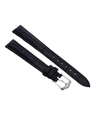 14mm Unisex Genuine Leather Watch Band Strap Bracelet Black Fashion