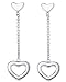 Tiffany Inspired Double Heart Drop Sterling Silver Earrings