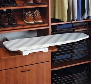 Hafele Ironfix®Shelf-Mounted Ironing Board, Epoxy-Coated Steel, 5-1/8''H x 20-1/2''W x 13-3/4''D