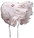 N'Ice Caps Baby Girl Fancy Double Brimmed Eyelet Bonnet (White with Pink Flowers, 0-2 Months)