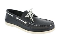 SPERRY A/O MENS LEATHER DECK SHOES NAVY/WHITE