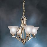 Kichler Lighting 2019AB 4 Light Dover Chandelier, Antique Brass