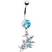 Aqua Jeweled Mythical Moon Fairy Belly Ring