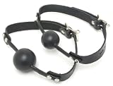 Mr-S-Leather Deluxe Ball Gag with Locking Buckle - Black 1.5"