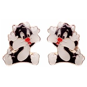 Looney Tunes Silver Sylvester Earrings
