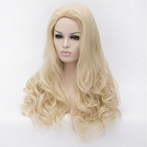 23.62"pale Gold Sexy Wig Long Curls Hair Halloween Masquerade Cosplay Wig