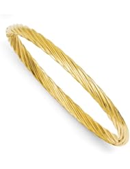 14k Gold 3/16 Swirl Hinged Bangle Bracelet