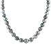 Multi-Color Black Tahitian 9-10mm Pearl Necklace with 14k Yellow Gold Diamond-Cut Bead Clasp, 17"