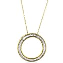 10K Yellow Gold 1.02 Carat Diamond Circle Pendant with 18" rope chain