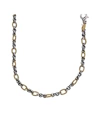 Designer Phillip Gavriel 18k Gold & Sterling Silver Collection Double Link Bracelet 7.5"