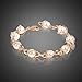 Fashion Plaza Gold Color Base Simulated White Pearl Adjustable Bracelet B43