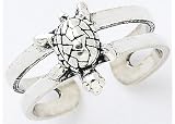 Signature Turtle Double Band Toe Ring STERLING SILVER