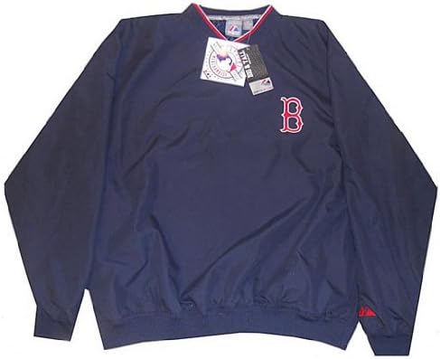 Boston Red Sox MLB Batting Practice Windbreaker Pullover Jacket Big and Tall (5XL- 62 -64" Chest)