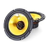 AUNA GOLDBLASTER Paire haut parleurs auto - Enceintes voiture booster (1200 W, 16,5 cm) membrane dor�e
