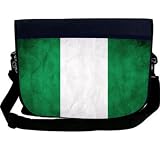 Nigeria Flag NEOPRENE Laptop Sleeve Bag Messenger Bag - Laptop Bag -Notebook Bag - for Macbook Pro, Aspire, Samsung, Acer, ASUS, Dell, HP, Lenovo, Sony, Toshiba Unisex - Ideal Gift for all occassions!