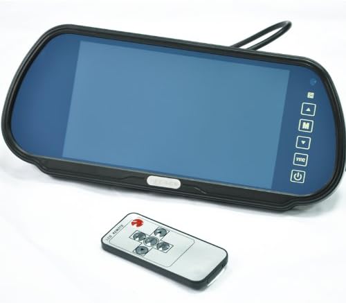 Lychee 7 Inch 16:9 TFT LCD Widescreen Car Rearview Monitor Mirror with Touch Button, 250(L)x 118(W)x 45(D)mm. Screen Resolution, Car /Automobile Rear View Mirror Display Monitor Support Two Ways Of Video Output, V1/V2 Selecting