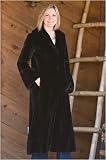 Women's Sculpted Sheared Beaver Coat with Grooved Trim