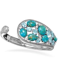 Multistone Hinged Cuff Bracelet