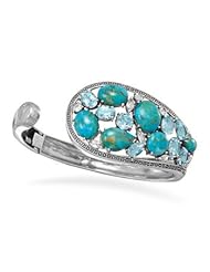 Multistone Hinged Cuff Bracelet