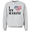 I Heart Marine Sweatshirt: Custom Unisex Hanes Crew Neck Sweatshirt